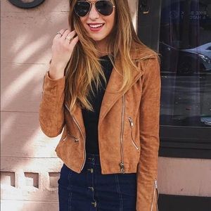 COPY - Suede with Love Tan Suede Moto Jacket